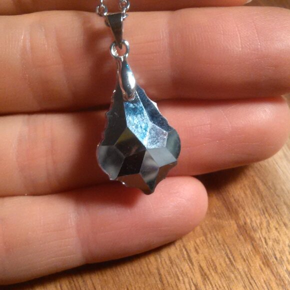 Mystic Color Crystal Baroque Brass Pendant Stainless Steel Necklace - Picture 15 of 16